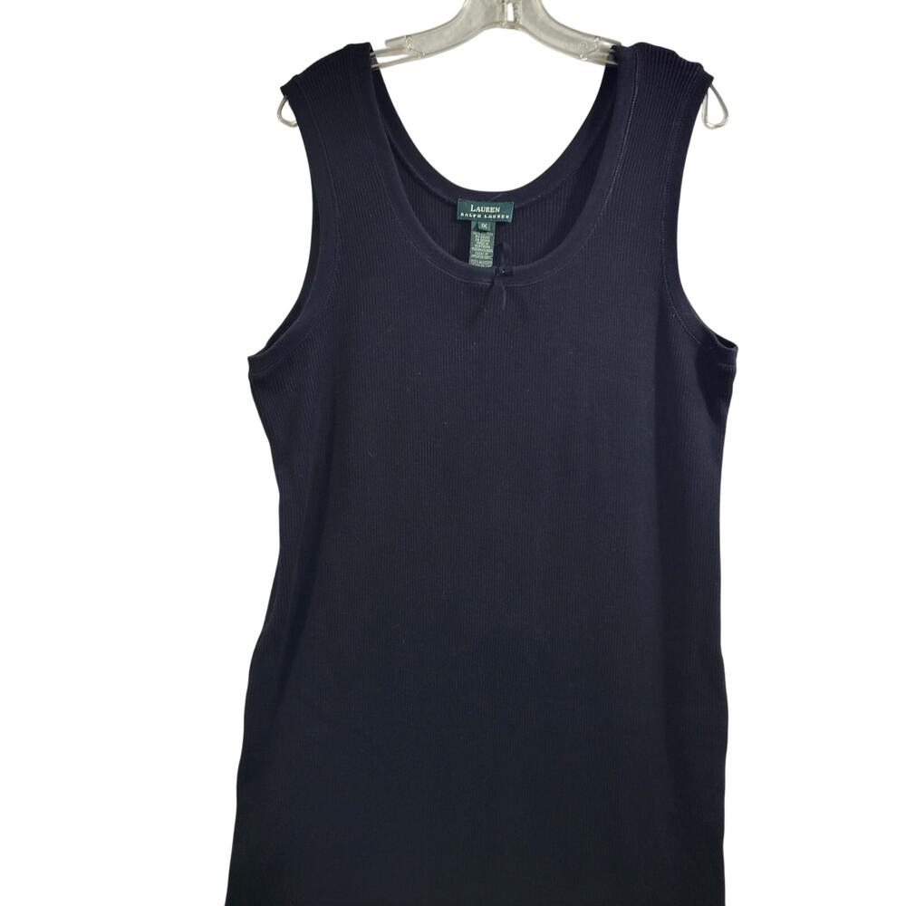 Lauren Ralph Lauren Black Knit Ribbed Sleeveless Maxi Dress Size 1X 61625-1145 - Picture 2 of 5